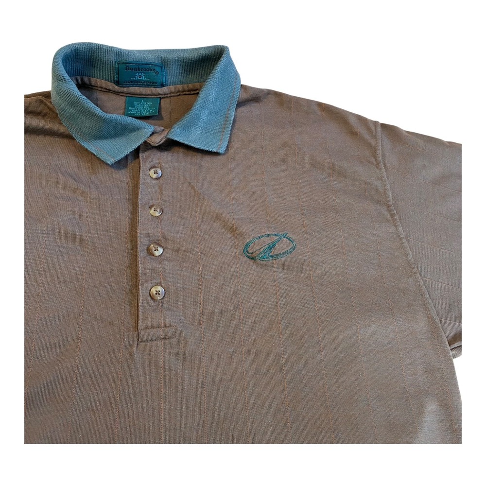 Dunbrooke Golf Collection Mens Polo Shirt Brown Blue Collared‎